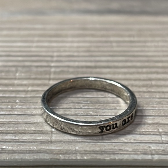 Silver “You Are Amazing” Engraved Band Ring - Picture 5 of 8